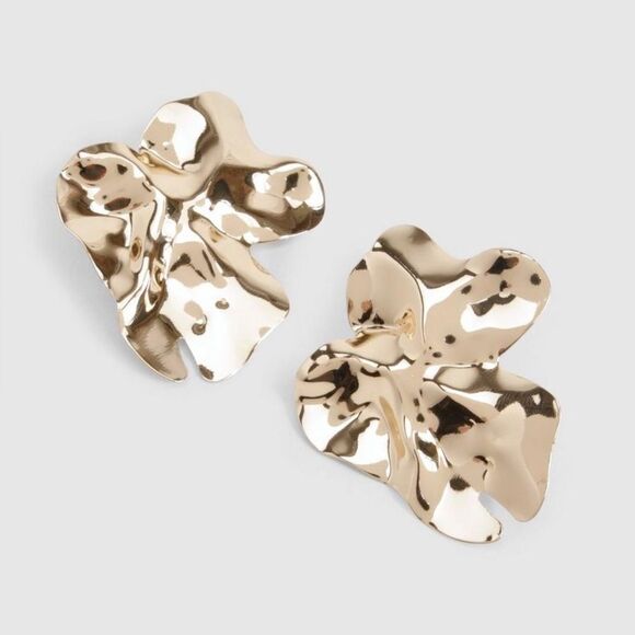 Geo shaped gold earrings N195 - Picture 2 of 6